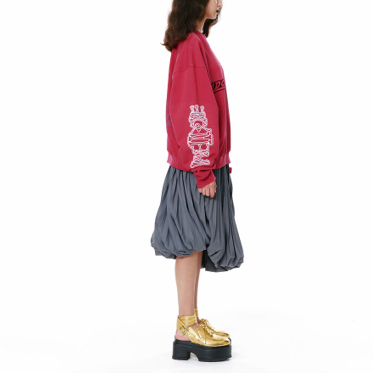 WE11DONE SS22 Logo Washed Vintage Pink Crewneck Sweatshirt Unisex. WD-TS1-22-654-U-PK 圖 6