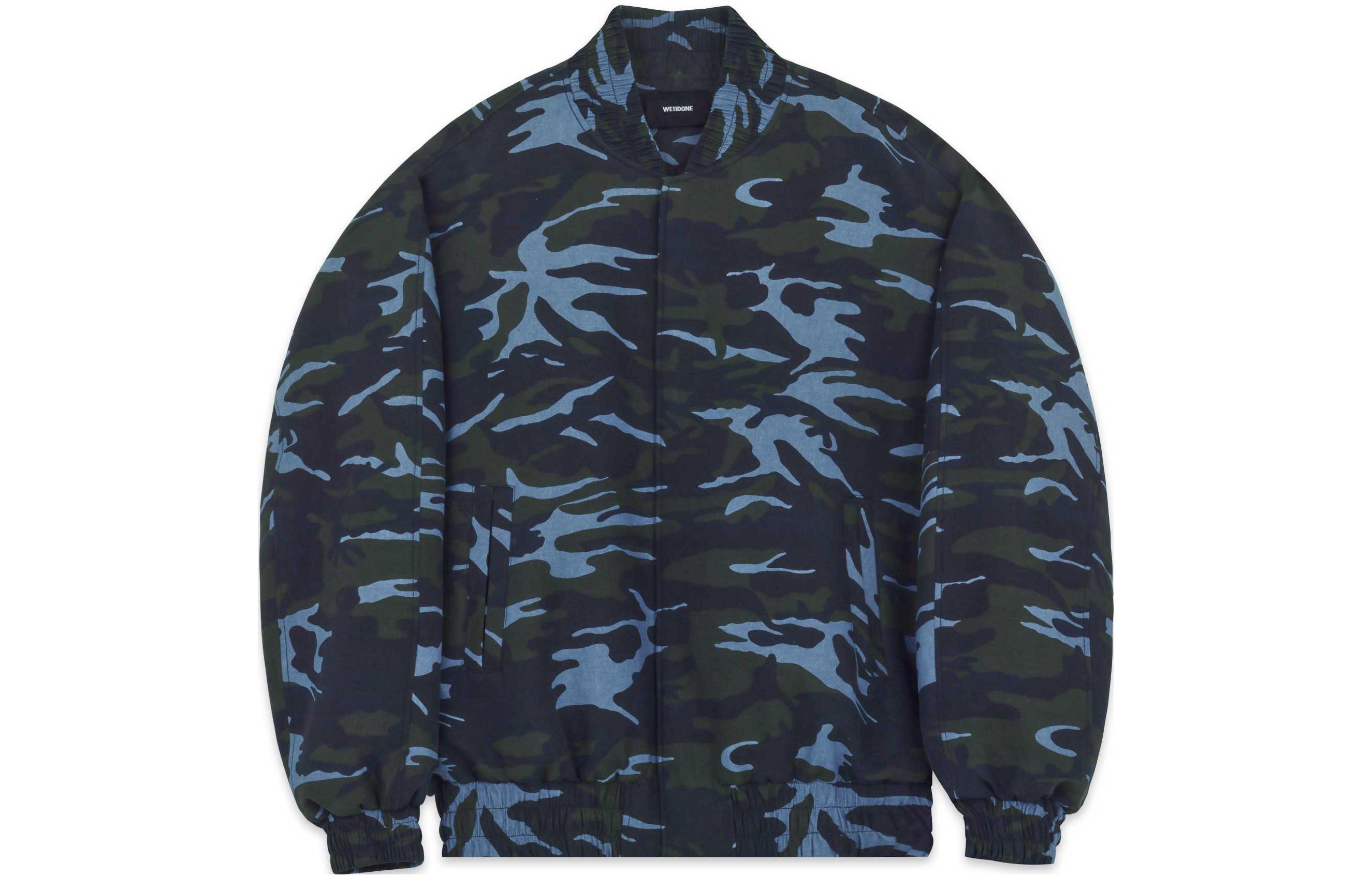 WE11DONE SS22 Navy Blue Camouflage Bomber Jacket Unisex WD-JK1-22-091-U-KK