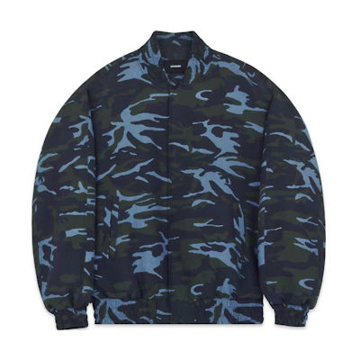 WE11DONE SS22 Navy Blue Camouflage Bomber Jacket Unisex WD-JK1-22-091-U-KK