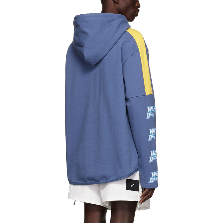 WE11DONE SS22 Navy Blue Logo Hoodie Unisex Pullover. WD-TH1-22-556-U-NV 圖 5