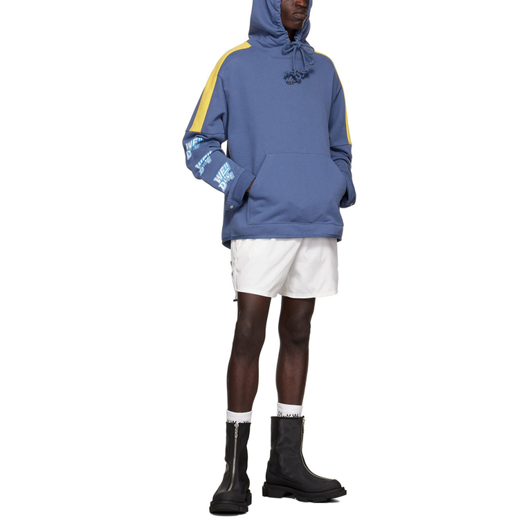 WE11DONE SS22 Navy Blue Logo Hoodie Unisex Pullover. WD-TH1-22-556-U-NV 圖 6