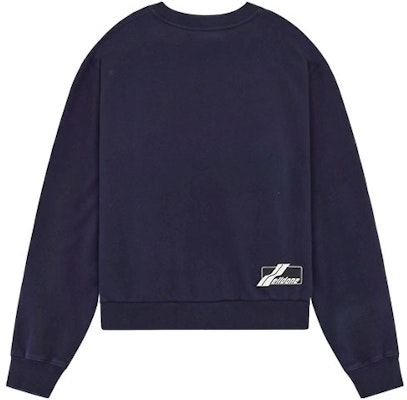 WE11DONE SS22 海軍藍噴霧Logo印花長袖圓領男女款衛衣 WD-TS1-22-548-U-NV Lookbook WE11DONE SS22 海軍藍噴霧Logo印花長袖圓領男女款衛衣 WD-TS1-22-548-U-NV