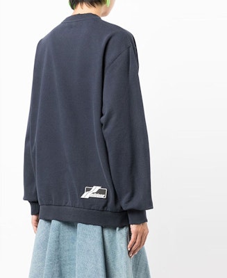 WE11DONE SS22 海軍藍噴霧Logo印花長袖圓領男女款衛衣 WD-TS1-22-548-U-NV Purchase WE11DONE SS22 海軍藍噴霧Logo印花長袖圓領男女款衛衣 WD-TS1-22-548-U-NV