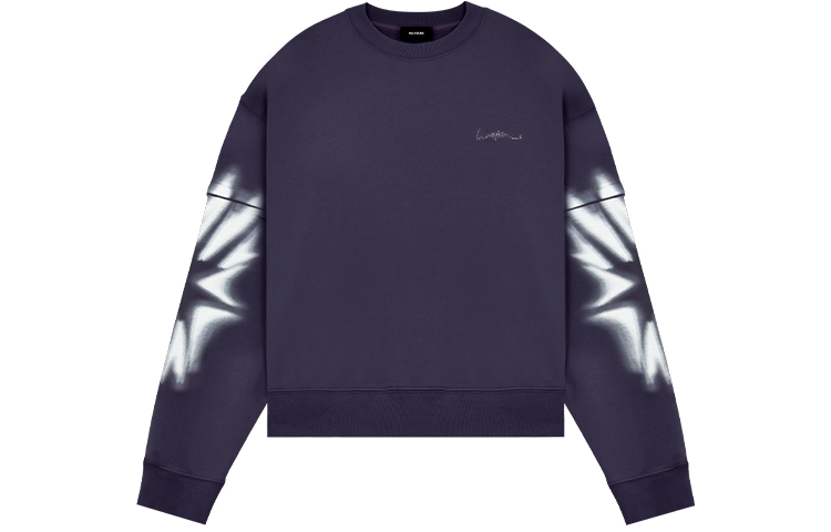 WE11DONE SS22 Navy Star Spray Print Crewneck Long Sleeve Sweatshirt Unisex WD-TS1-22-569-U-NV