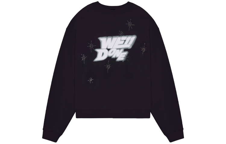 WE11DONE SS22 Oversized Logo Spray Sweatshirt Unisex Black. WD-TS1-22-663-U-BK 圖 2