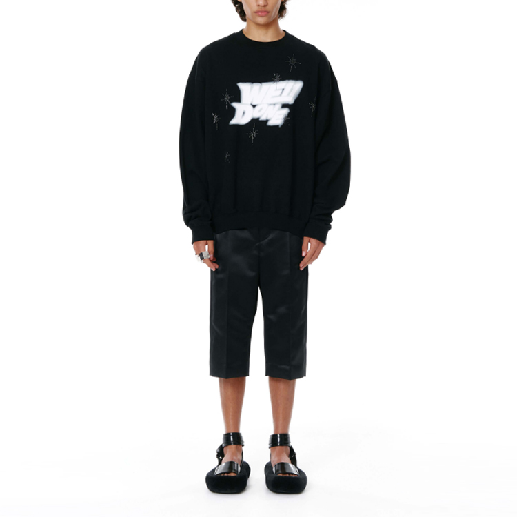 WE11DONE SS22 Oversized Logo Spray Sweatshirt Unisex Black. WD-TS1-22-663-U-BK 圖 4