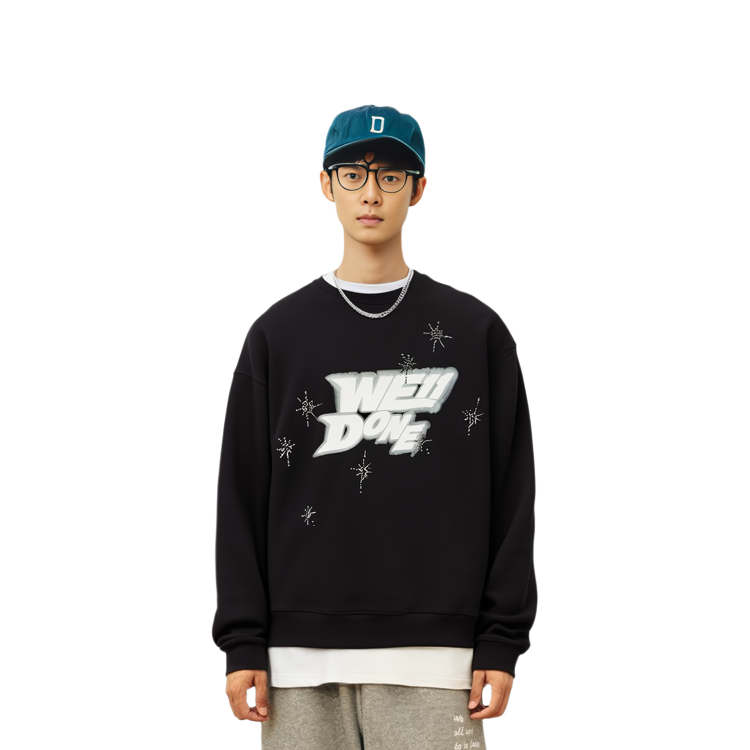WE11DONE SS22 Oversized Logo Spray Sweatshirt Unisex Black. WD-TS1-22-663-U-BK 圖 7