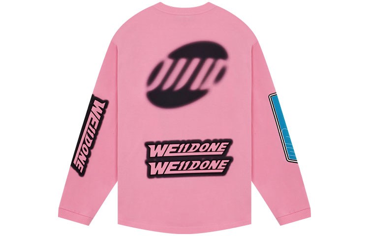 WE11DONE SS22 Oversized Pink Logo Print Unisex Couple T-Shirt. WD-TT1-22-553-U-PK 圖 3