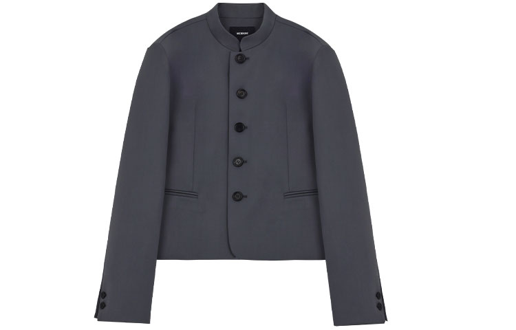 WE11DONE SS22 Padded Shoulder Blazer Jacket Dark Gray WD-JK1-22-038-M-GY