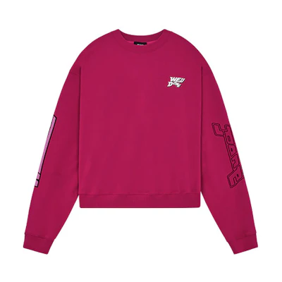 WE11DONE SS22 Pink Crewneck Long Sleeve Sweatshirt with Chest Logo (Unisex) WD-TS1-22-699-U-HP