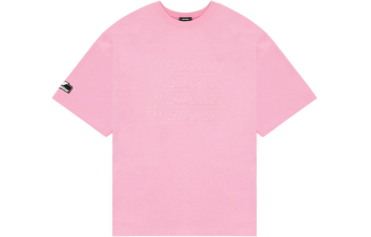 WE11DONE SS22 Pink Embroidered Logo T-Shirt Unisex. WD-TT1-22-688-U-PK