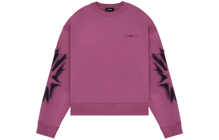 WE11DONE SS22 Pink Oversized Crewneck Sweatshirt with Star Gradient Logo Print WD-TS1-22-569-U-PK