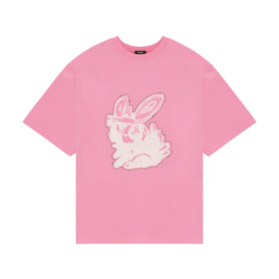 WE11DONE SS22 Pink Rabbit Team Graphic Unisex T-Shirt WD-TT1-22-689-U-PK