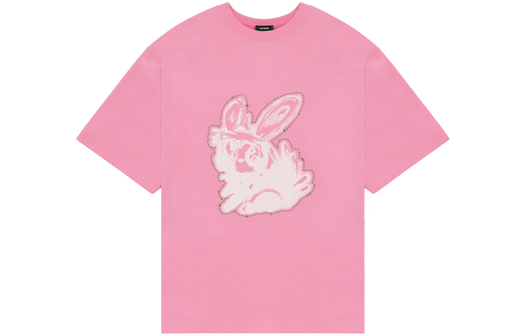 WE11DONE SS22 Pink Rabbit Team Graphic Unisex T-Shirt WD-TT1-22-689-U-PK 圖 2