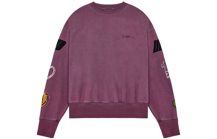 WE11DONE SS22 Purple Heart Graphic Long-Sleeve Sweatshirt Unisex WD-TS1-22-670-U-PK