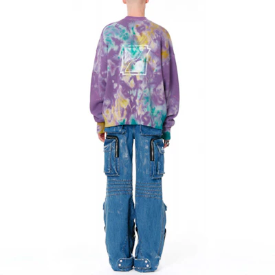 WE11DONE SS22 Purple Tie-Dye Logo Crewneck Sweater Unisex. WD-KT1-22-621-U-PP Purchase WE11DONE SS22 Purple Tie-Dye Logo Crewneck Sweater Unisex. WD-KT1-22-621-U-PP