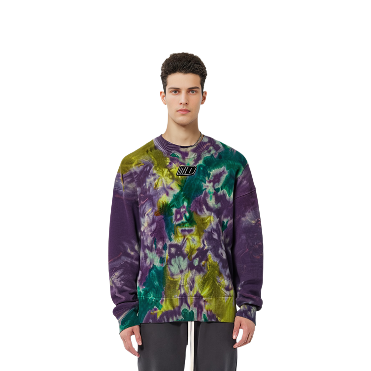 WE11DONE SS22 Purple Tie-Dye Logo Crewneck Sweater Unisex. WD-KT1-22-621-U-PP 圖 7