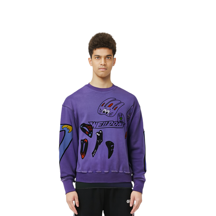 WE11DONE SS22 Purple Washed Logo Graphic Print Oversized Unisex Sweatshirt. WD-TS1-22-636-U-PP 圖 4