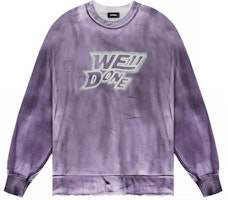 WE11DONE SS22 Purple Washed Logo Print Unisex Long Sleeve T-Shirt. WD-TT1-22-580-U-PP WE11DONE SS22 Purple Washed Logo Print Unisex Long Sleeve T-Shirt. WD-TT1-22-580-U-PP