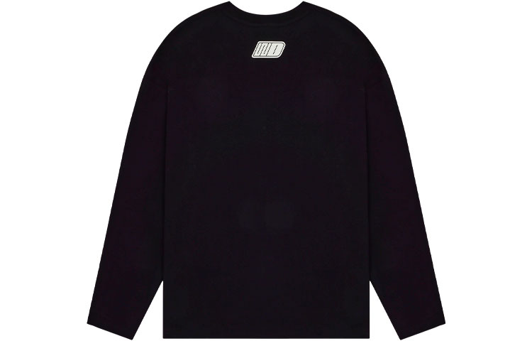 Lookbook WE11DONE SS22 彩虹標誌男女黑色長袖圓領T恤 WD-TT1-22-653-U-BK