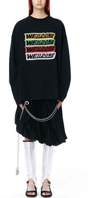 WE11DONE SS22 彩虹標誌男女黑色長袖圓領T恤 WD-TT1-22-653-U-BK Shop WE11DONE SS22 彩虹標誌男女黑色長袖圓領T恤 WD-TT1-22-653-U-BK