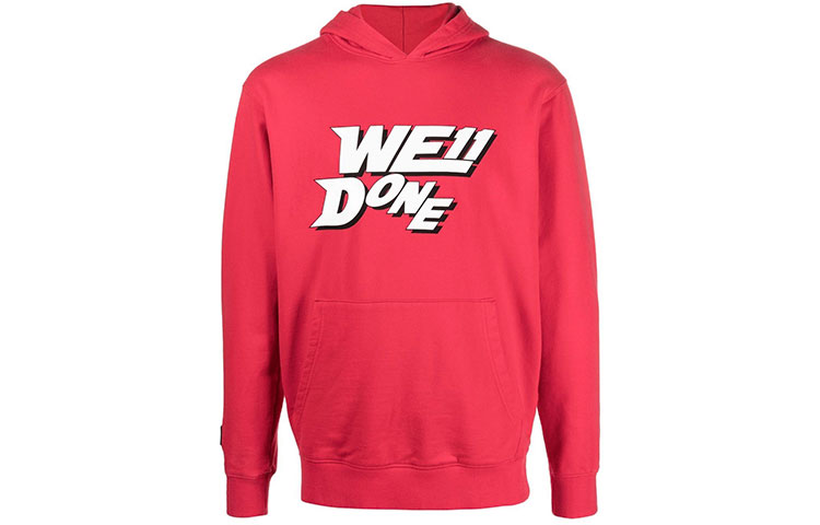 WE11DONE SS22 Red Logo Drawstring Hoodie Unisex WD-TH1-22-622-U-RD