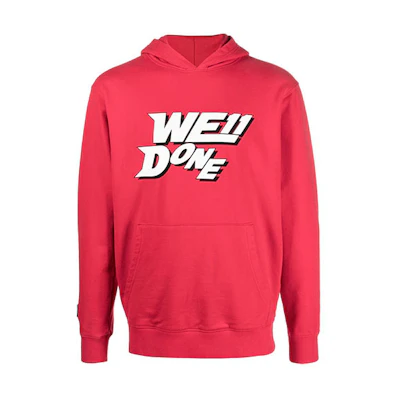 WE11DONE SS22 Red Logo Drawstring Hoodie Unisex WD-TH1-22-622-U-RD