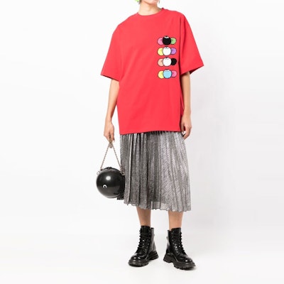 WE11DONE SS22 紅色怪物標誌拼色男女圓領T恤. WD-TT1-22-650-U-RD Shop WE11DONE SS22 紅色怪物標誌拼色男女圓領T恤. WD-TT1-22-650-U-RD