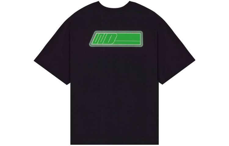 Lookbook WE11DONE SS22 側標印花男女同款黑色圓領T恤 WD-TT1-22-641-U-BK