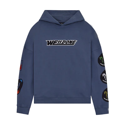 WE11DONE SS22 Smiley Logo Pullover Sweatshirt Navy Blue Unisex. WD-TH1-22-627-U-NV