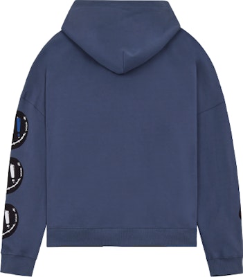 WE11DONE SS22 Smiley Logo Pullover Sweatshirt Navy Blue Unisex. WD-TH1-22-627-U-NV Lookbook WE11DONE SS22 Smiley Logo Pullover Sweatshirt Navy Blue Unisex. WD-TH1-22-627-U-NV