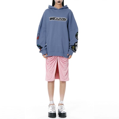 WE11DONE SS22 Smiley Logo Pullover Sweatshirt Navy Blue Unisex. WD-TH1-22-627-U-NV Shop WE11DONE SS22 Smiley Logo Pullover Sweatshirt Navy Blue Unisex. WD-TH1-22-627-U-NV