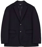 WE11DONE SS22 Solid Color Logo Embroidered Single-Breasted Blazer Black Unisex WD-JK1-22-117-U-BK WE11DONE SS22 Solid Color Logo Embroidered Single-Breasted Blazer Black Unisex WD-JK1-22-117-U-BK