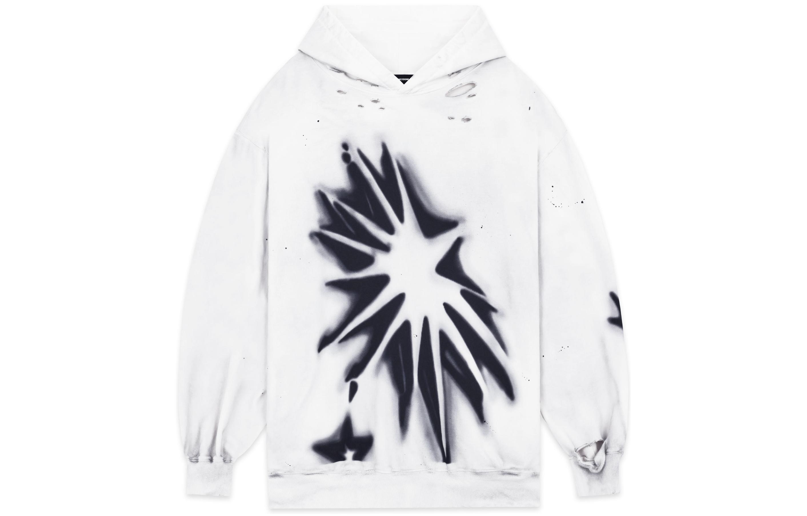 WE11DONE SS22 Spray Print Pullover Long Sleeve Unisex White Sweatshirt WD-TH1-22-714-U-WH