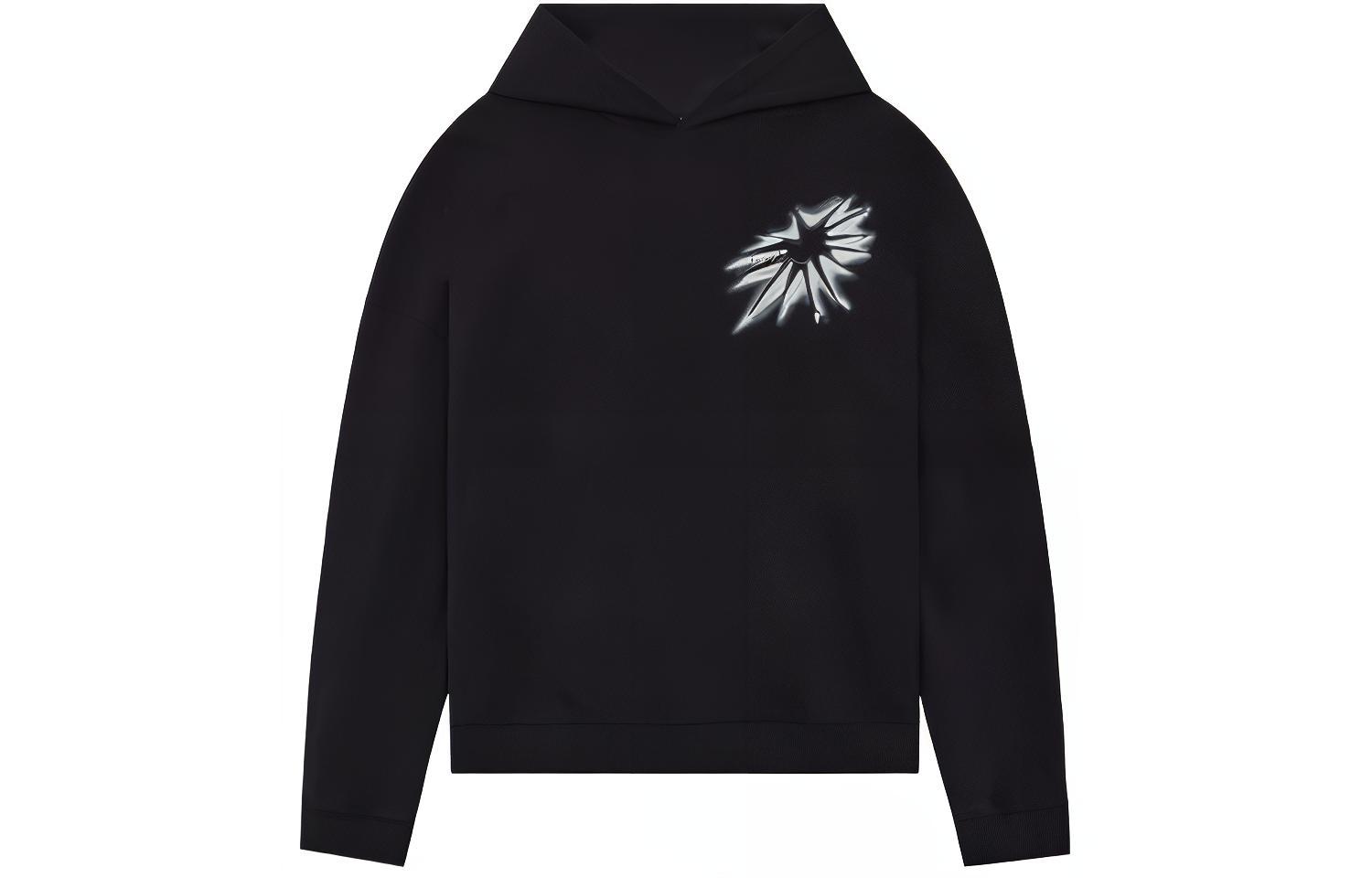 WE11DONE SS22 Star Spray Print Black Unisex Sweatshirt. WD-TH1-22-702-U-BK