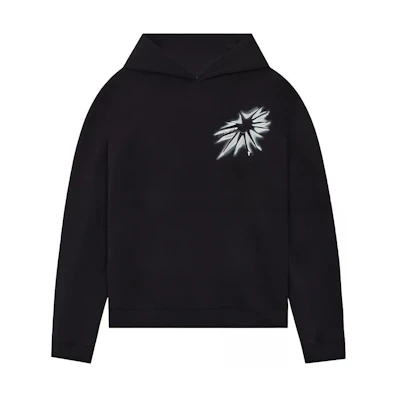 WE11DONE SS22 Star Spray Print Black Unisex Sweatshirt. WD-TH1-22-702-U-BK
