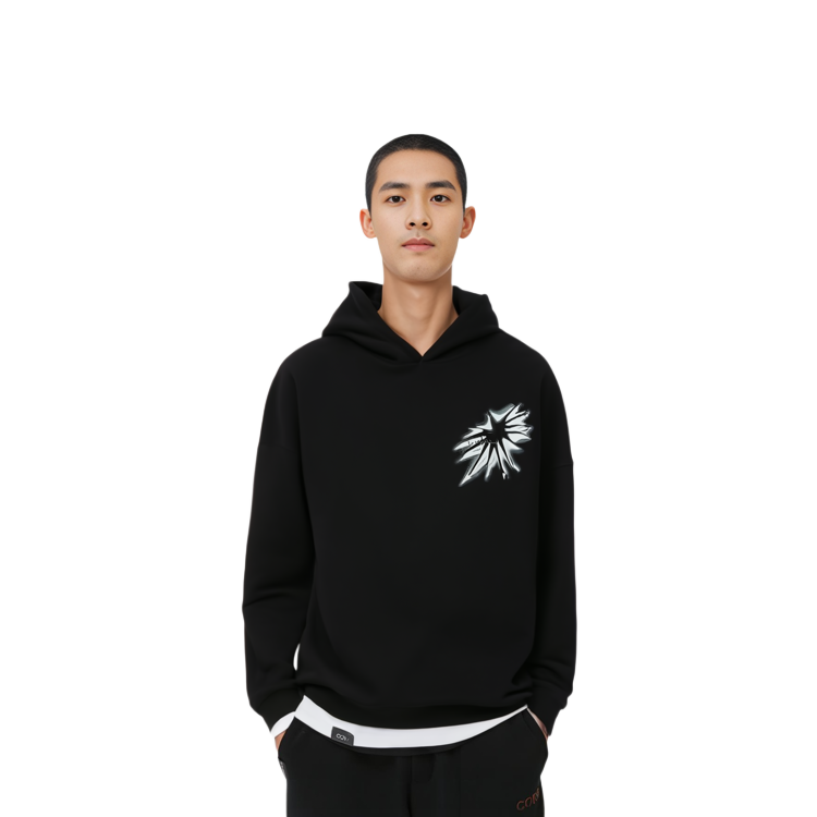 Cheap WE11DONE SS22 星星噴漆印花黑色男女款衛衣. WD-TH1-22-702-U-BK