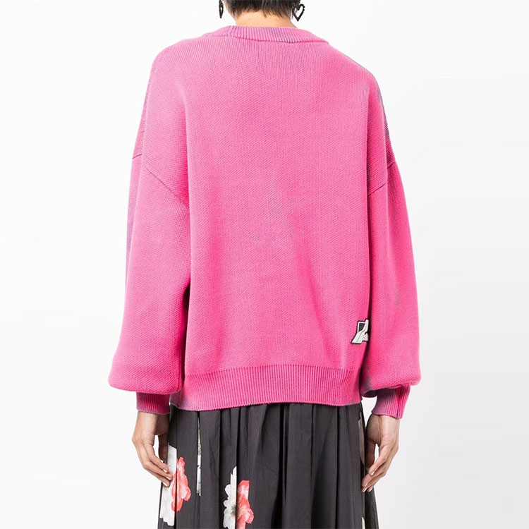 Details for WE11DONE SS22 綁染幾何圖案粉色標誌圓領毛衣 男女適穿款 WD-KT1-22-622-U-PK