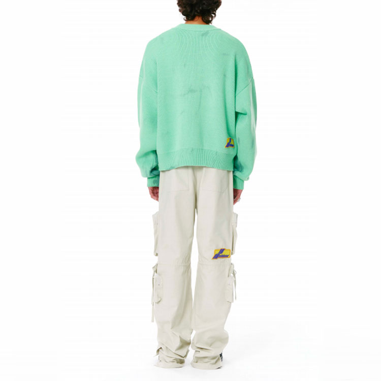 WE11DONE SS22 Tie-Dye Logo Geometric Pullover Sweater Unisex - Green. WD-KT1-22-622-U-GR 圖 5