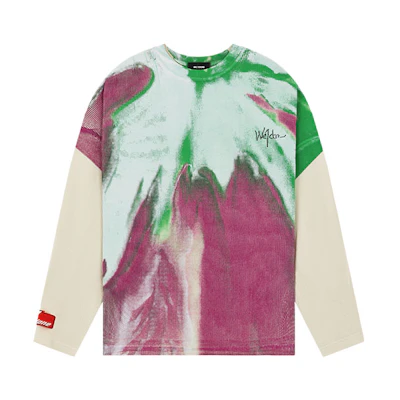 WE11DONE SS22 Tie-Dye Waffle Long Sleeve T-Shirt Unisex Ivory WD-TT1-22-727-U-IV