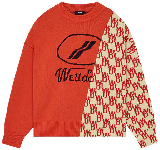 we-11-done-ss-22-unisex-asymmetrical-knit-sweatshirt-orange-with-logo-patchwork-wd-kt-1-22-638-u-or