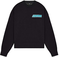 WE11DONE SS22 Unisex Black Logo Crewneck Pullover Sweater WD-KT1-22-620-U-BK WE11DONE SS22 Unisex Black Logo Crewneck Pullover Sweater WD-KT1-22-620-U-BK