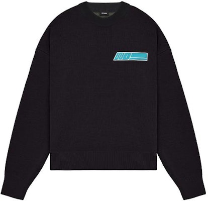 WE11DONE SS22 男女通用黑色Logo圓領套頭毛衣 WD-KT1-22-620-U-BK Order WE11DONE SS22 男女通用黑色Logo圓領套頭毛衣 WD-KT1-22-620-U-BK