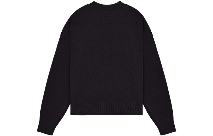 Lookbook WE11DONE SS22 男女通用黑色Logo圓領套頭毛衣 WD-KT1-22-620-U-BK