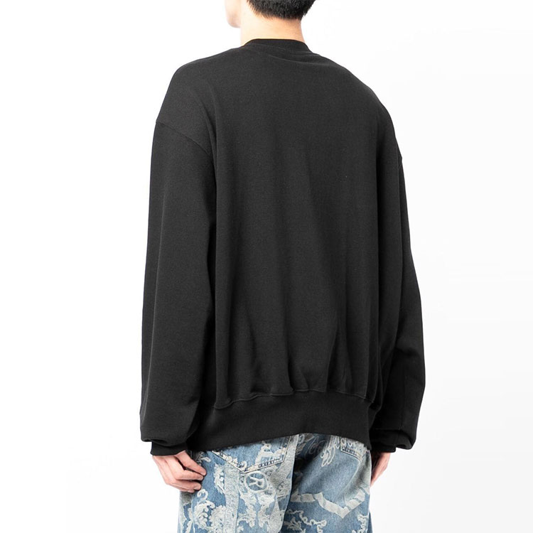 Details for WE11DONE SS22 男女黑色胸前印花圓領長袖上衣 WD-TS1-22-684-U-BK