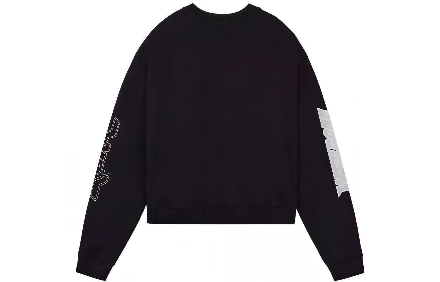 WE11DONE SS22 Unisex Black Sweatshirt with Chest Logo and Sleeve Label. WD-TS1-22-699-U-BK 圖 3