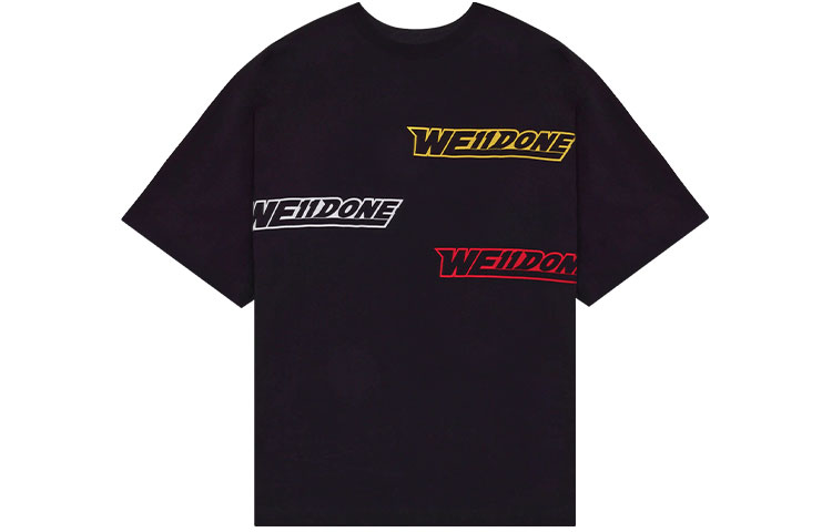 WE11DONE SS22 Unisex Black T-Shirt with Colorful Logo Print WD-TT1-22-655-U-BK 圖 2