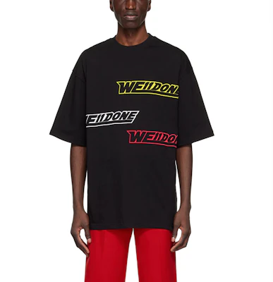 WE11DONE SS22 Unisex Black T-Shirt with Colorful Logo Print WD-TT1-22-655-U-BK Shop WE11DONE SS22 Unisex Black T-Shirt with Colorful Logo Print WD-TT1-22-655-U-BK