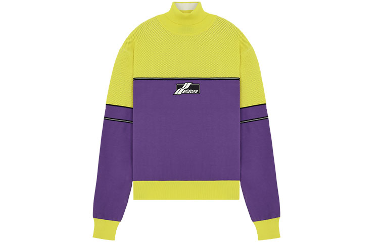 WE11DONE SS22 Unisex Colorblock Logo High-Neck Pullover Sweater Yellow. WD-KT1-22-617-U-YE 圖 2