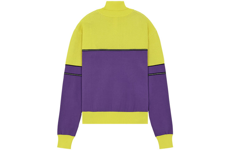 WE11DONE SS22 Unisex Colorblock Logo High-Neck Pullover Sweater Yellow. WD-KT1-22-617-U-YE 圖 3